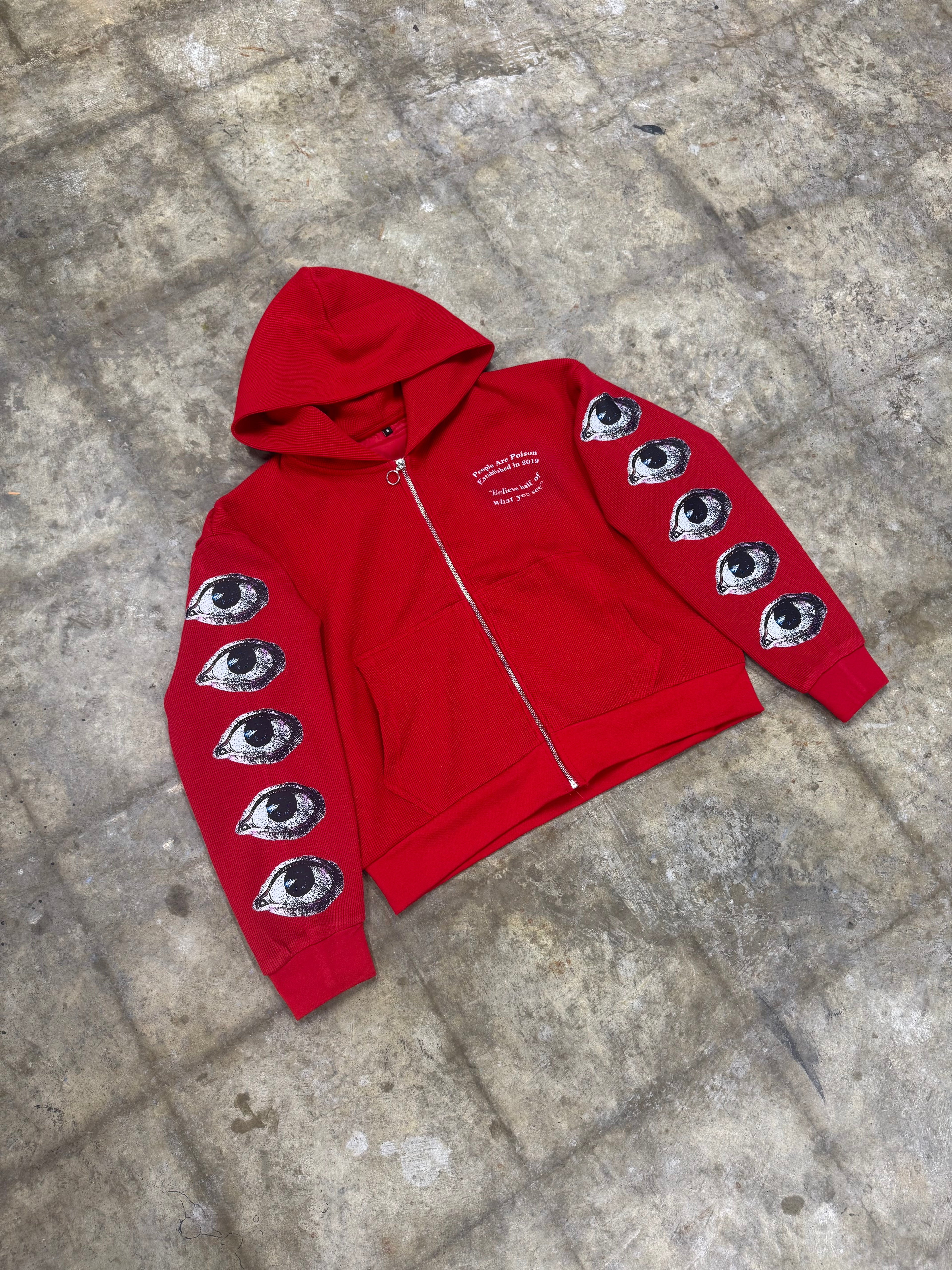 BHWYS Thermal Crop Zip Up (Red)