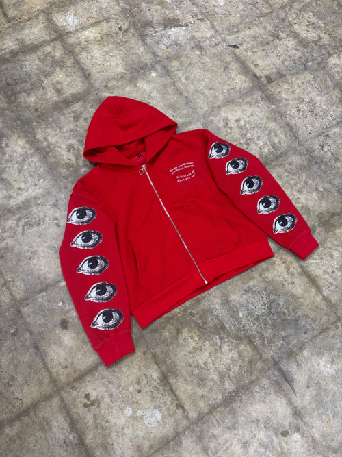 BHWYS Thermal Crop Zip Up (Red)