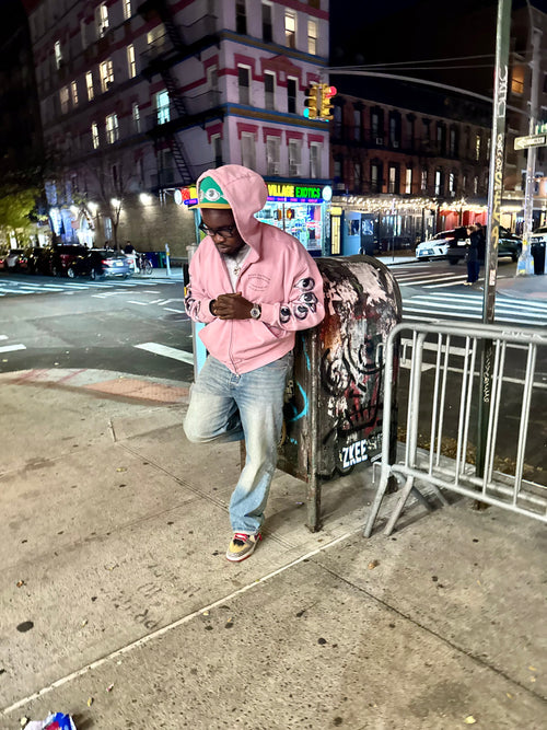 BHWYS CROP ZIP UP HODDIE (Pink)