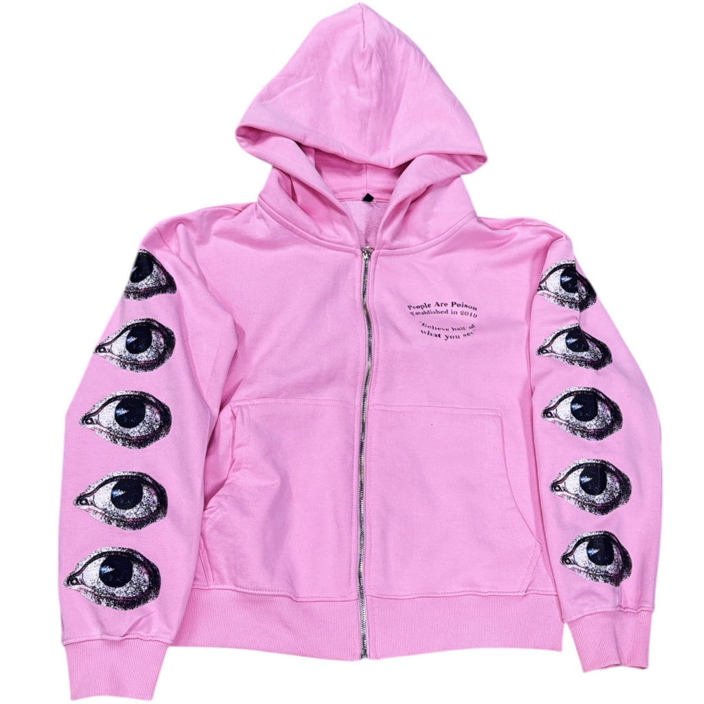 BHWYS CROP ZIP UP HODDIE (Pink)